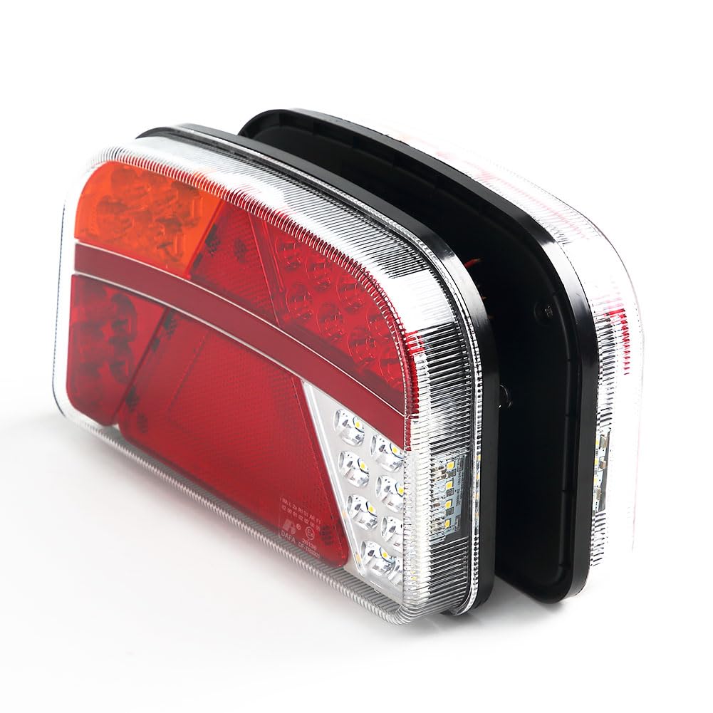 Pilotos Traseros de Iluminación Luces Traseras LED para Remolque Camión Caravan 12V 24V Lámpara Trasera Impermeables 7 Funciones Luz Trasera LED Homologados ECE