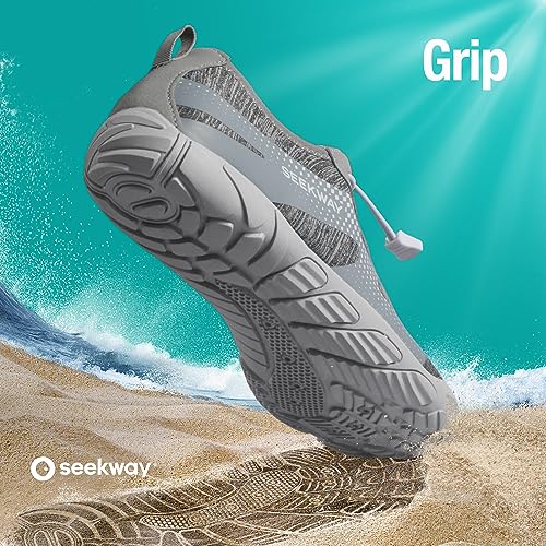 Image of SEEKWAY Mens Womens Water Shoes Quick-Dry Aqua Sock Barefoot Athletic Sports Shoes for Outdoor Beach Swim surf Walking Diving Boating Hiking Pool