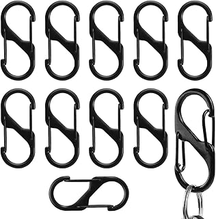 PROBEROS® 10 Pcs Dual Hook S-Shape Carabiner Clip Keyring & Keychain with Dual Hooks, Multi-Purpose for Backpack, Camping, Price In India