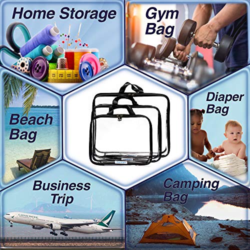 Clear Compression Packing Cubes 3 Set - Clear Toiletry Bag - Pvc Makeup Bag - Large Transparent Cosmetic Travel Case #TOP2