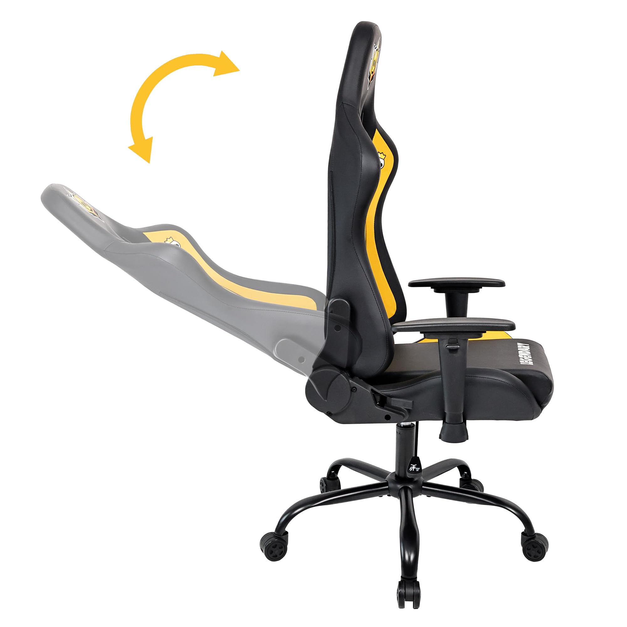 SUBSONIC Sedia Gaming Brawl Stars, Ergonomica da Ufficio, Nero, Similpelle, Braccioli 3D Regolabili, Altezza 46-56cm, Supporto Lombare, Carico Massimo 110kg