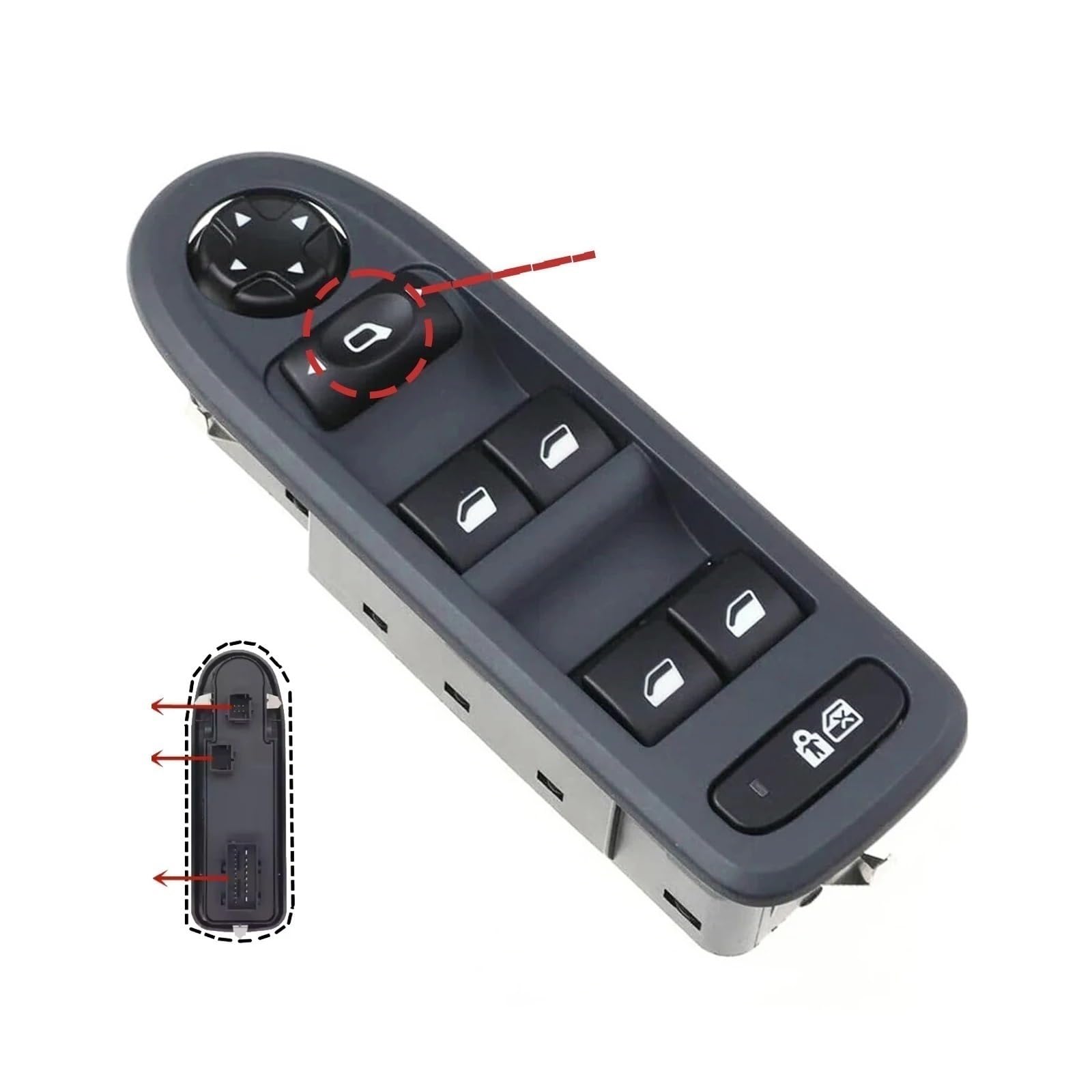 Interrupteur De Lève-vitre Pour Citroën C5 2007-2013, 26 Broches, Référence 98054508ZD, Commande Principale Avant Gauche Ensemble De L'interrupteur Principal(Sans Floding)