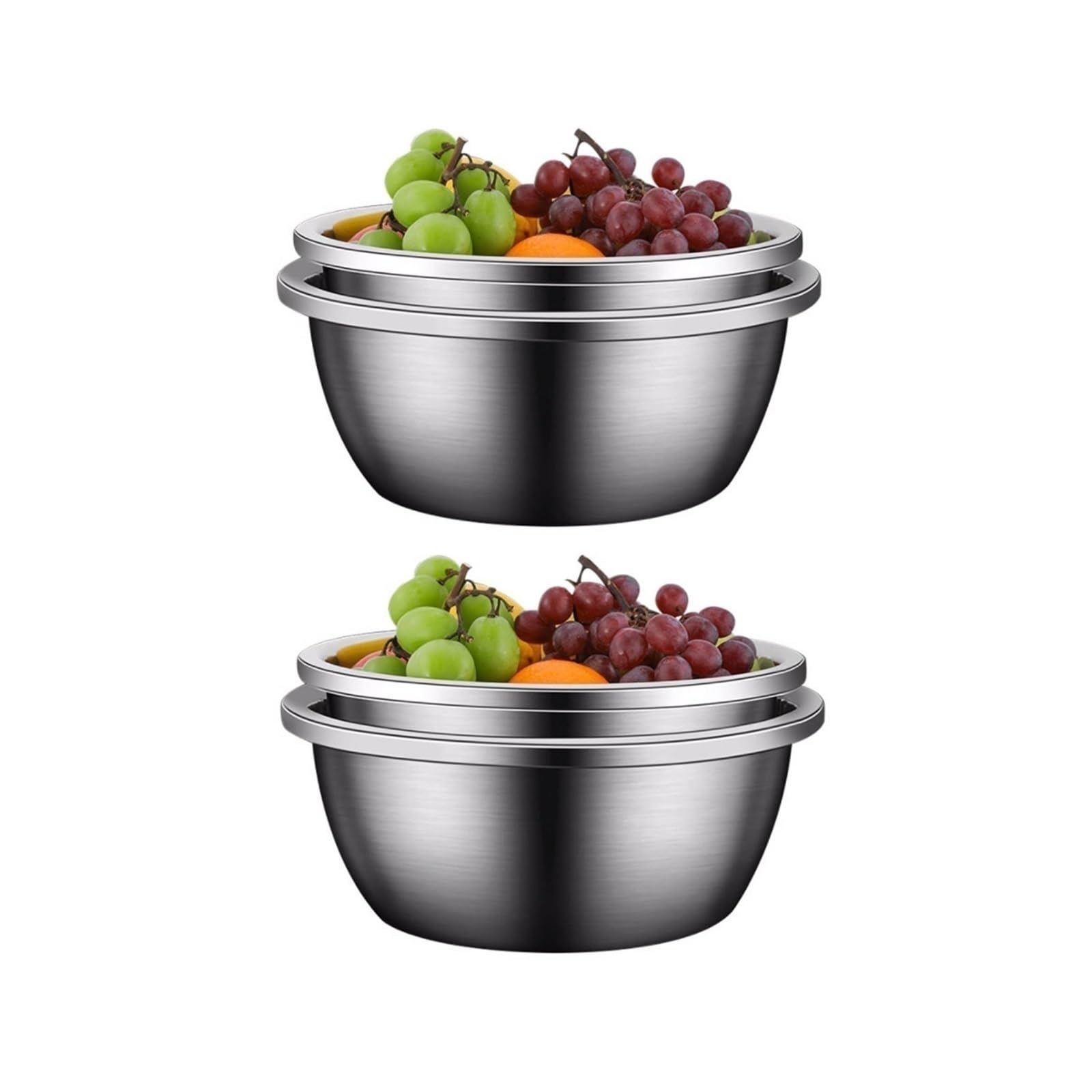 CambOs Serving Trays Mixing Bowls Pots Pans Stainless Steel Salad Bowls 4 Piece Set Cooking Baking Nesting Storage Bowls Soup Bowls