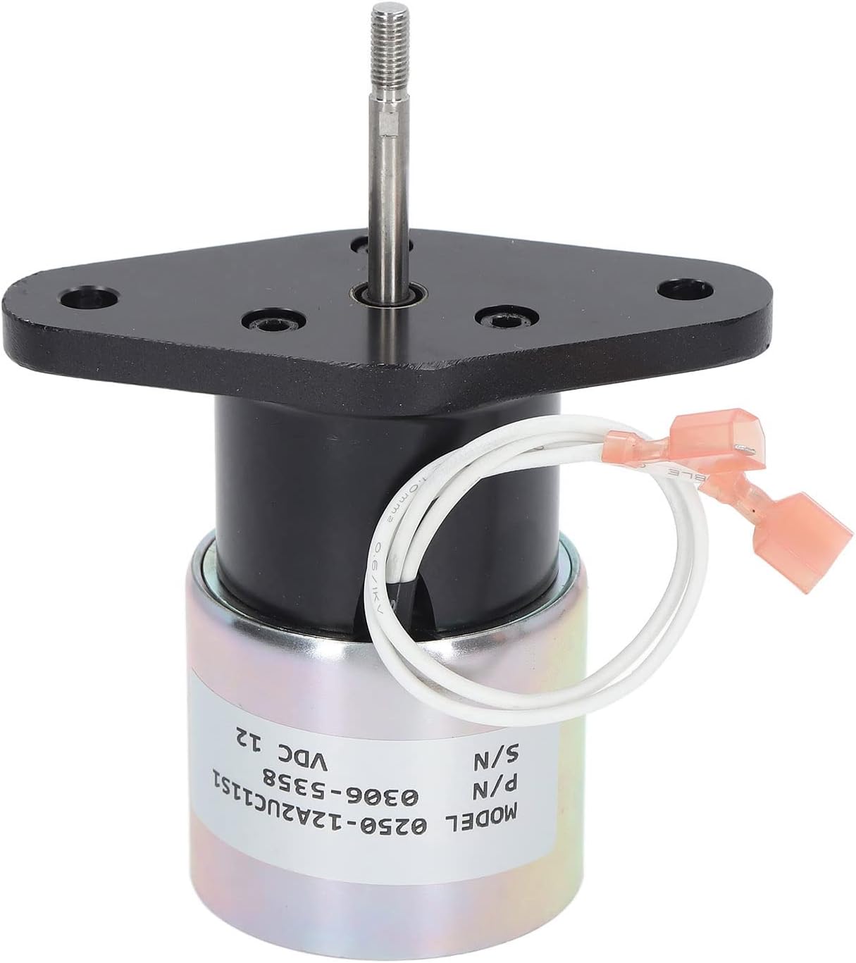 Fafeicy Excavator Stop Solenoid Valve Aluminum Alloy Fuel Cutoff Switch for 0306 5358 8250 12V