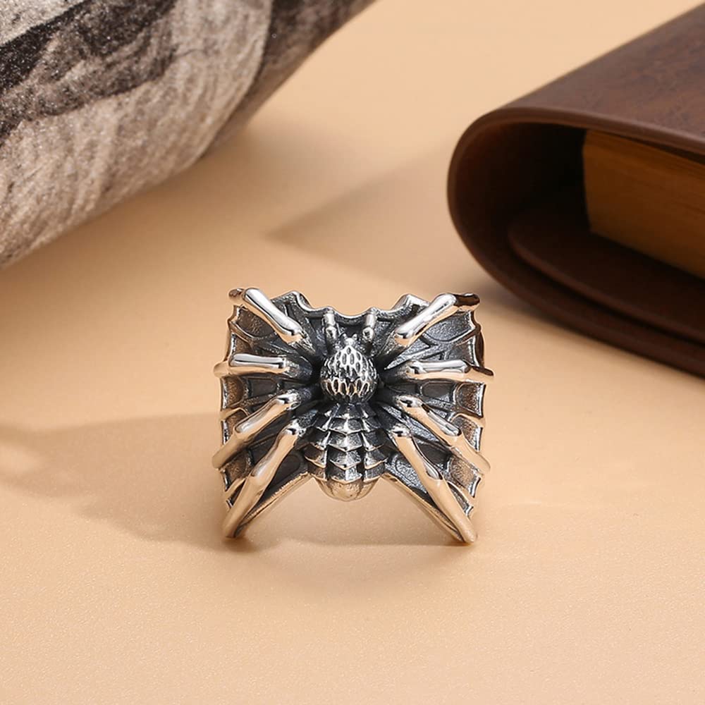 Anillos punk de araña para hombre y mujer, diseño en 3D, estilo gótico, hip pop, motociclista, anillo abierto ajustable, chapado en plata, estilo dominante, regalos para mejor amiga, novio, cumpleaños 4