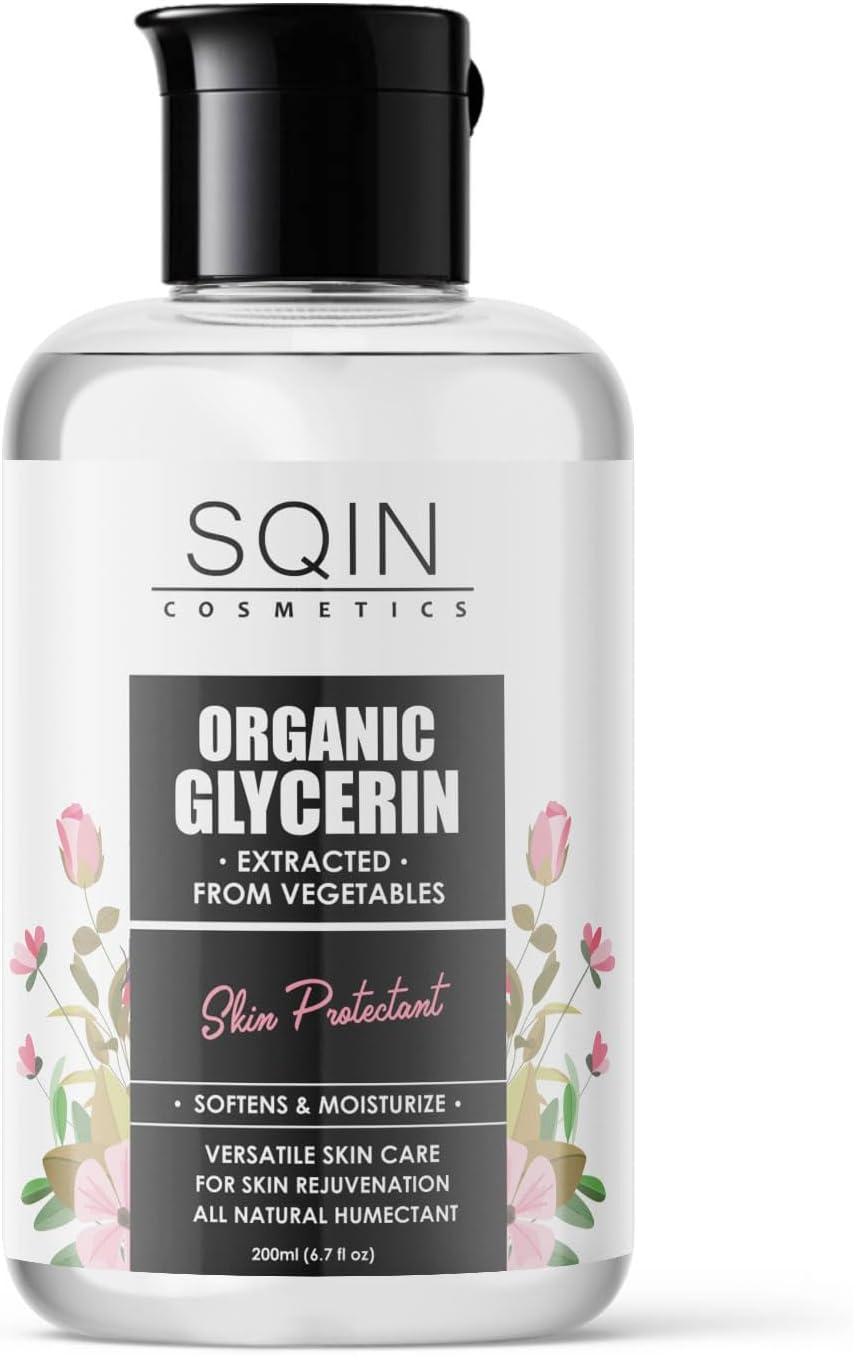 100% Organic & Pure Vegetable Glycerine For Face - 200ml - Hypoallergenic Moisturizer And Skin Cleanser | All-Natural, Chemical-Free, For All Skin Types