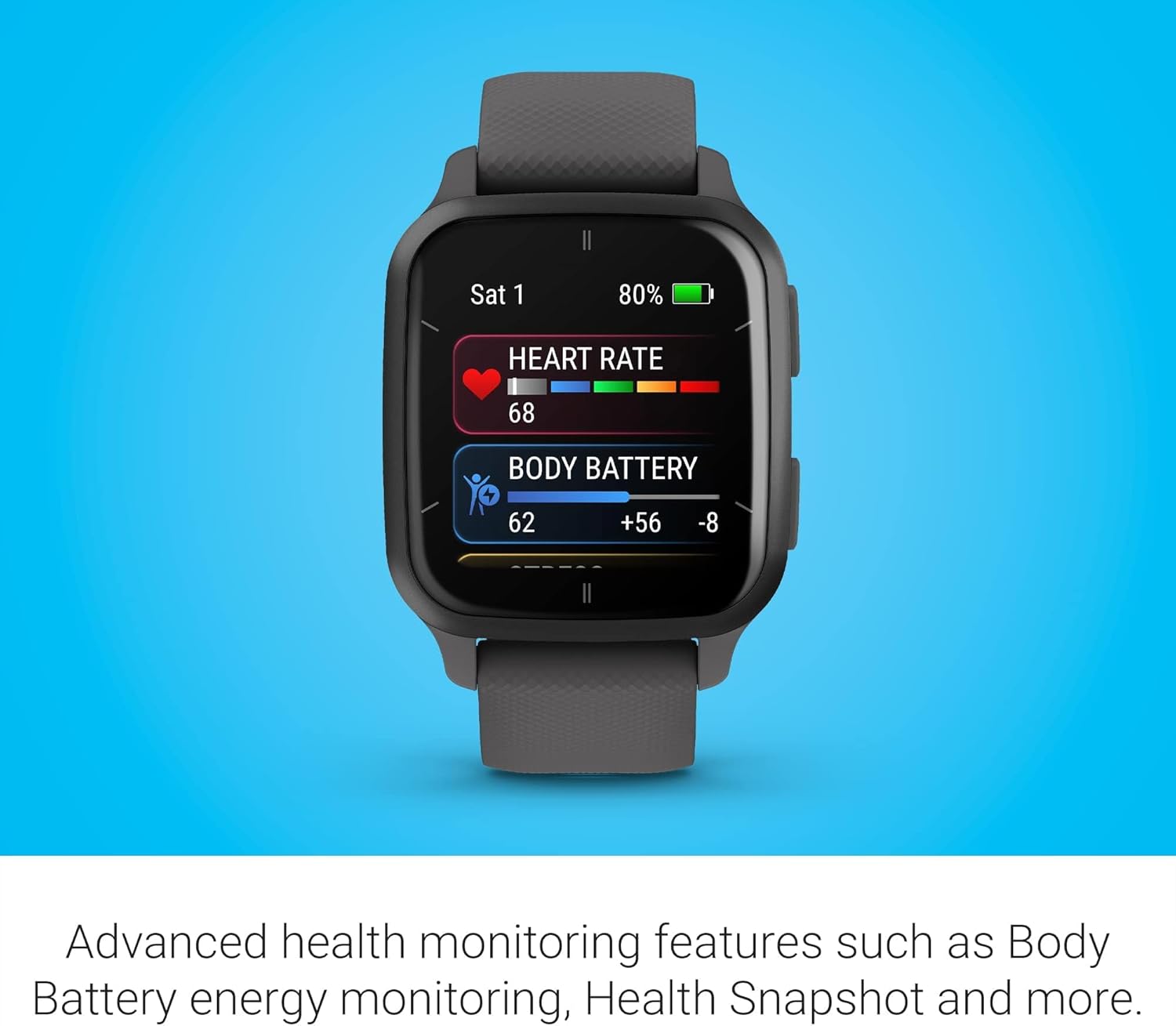 Garmin G010-N2701-10 Venu Sq 2 40mm Fiber-Reinforced Polymer Smartwatch Shadow Gray/Slate - Certified (Renewed)