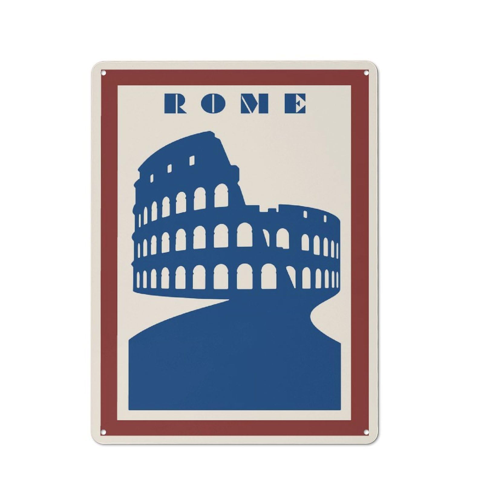 Rome Colosseum Vintage Tin Sign 40x30cm, Vintage Home Bar Decor for Cafe, Pub, Workshop Or Home Bar, for Relaxed Wall Styling