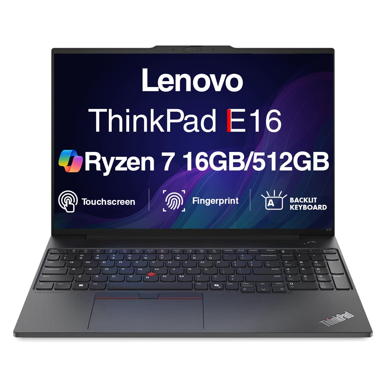 Lenovo ThinkPad E16 Gen 2 Business Laptop 16" FHD+ Touchscreen (AMD Ryzen 7 7735U, 16GB DDR5, 512GB M.2 SSD, Copilot, Fingerprint, TB 4, Backlit KB, WiFi 6E + BT, RJ-45, FHD Webcam, Windows 11 Home)