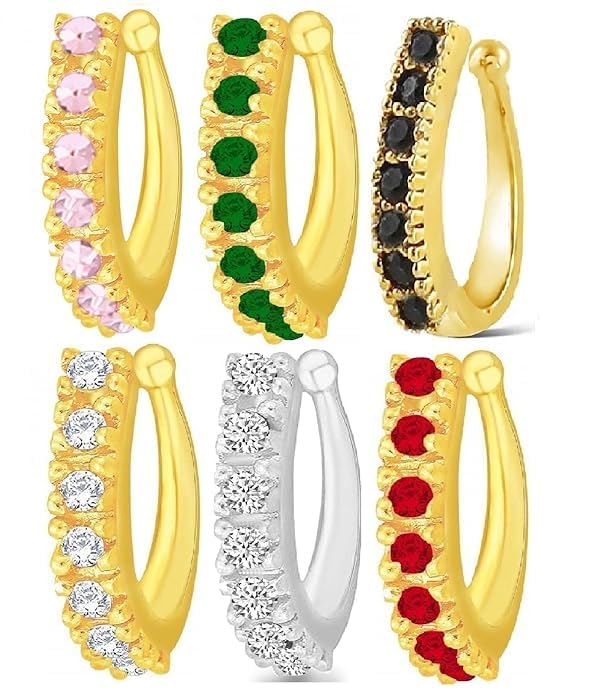 Nosepin without Piercing Clip on nose ring pin for Women & Girls-image-27