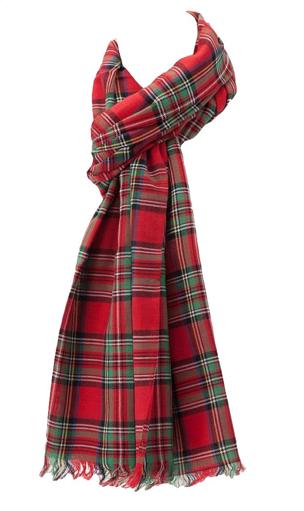 The Olive House Men's Red The Olive House® Royal Stewart Tartan Fair Trade Scarf