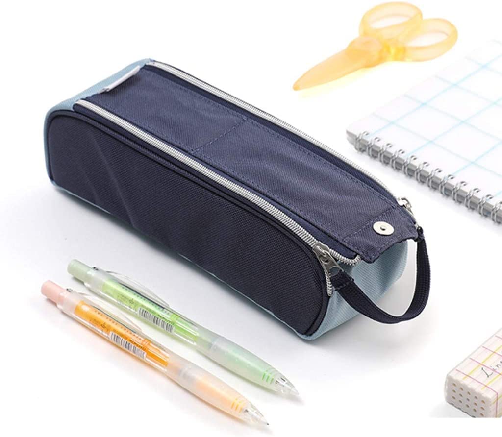 Uchwyt pióra, organizator biurka, organizator biurka, Pióra Pucharu podwójnego zamka błyskawicznego Pen Cage Case, Stand-Up Pencil Case for Boys, Girls and Teenagers, wielofunkcyjne kreatywne pudełko