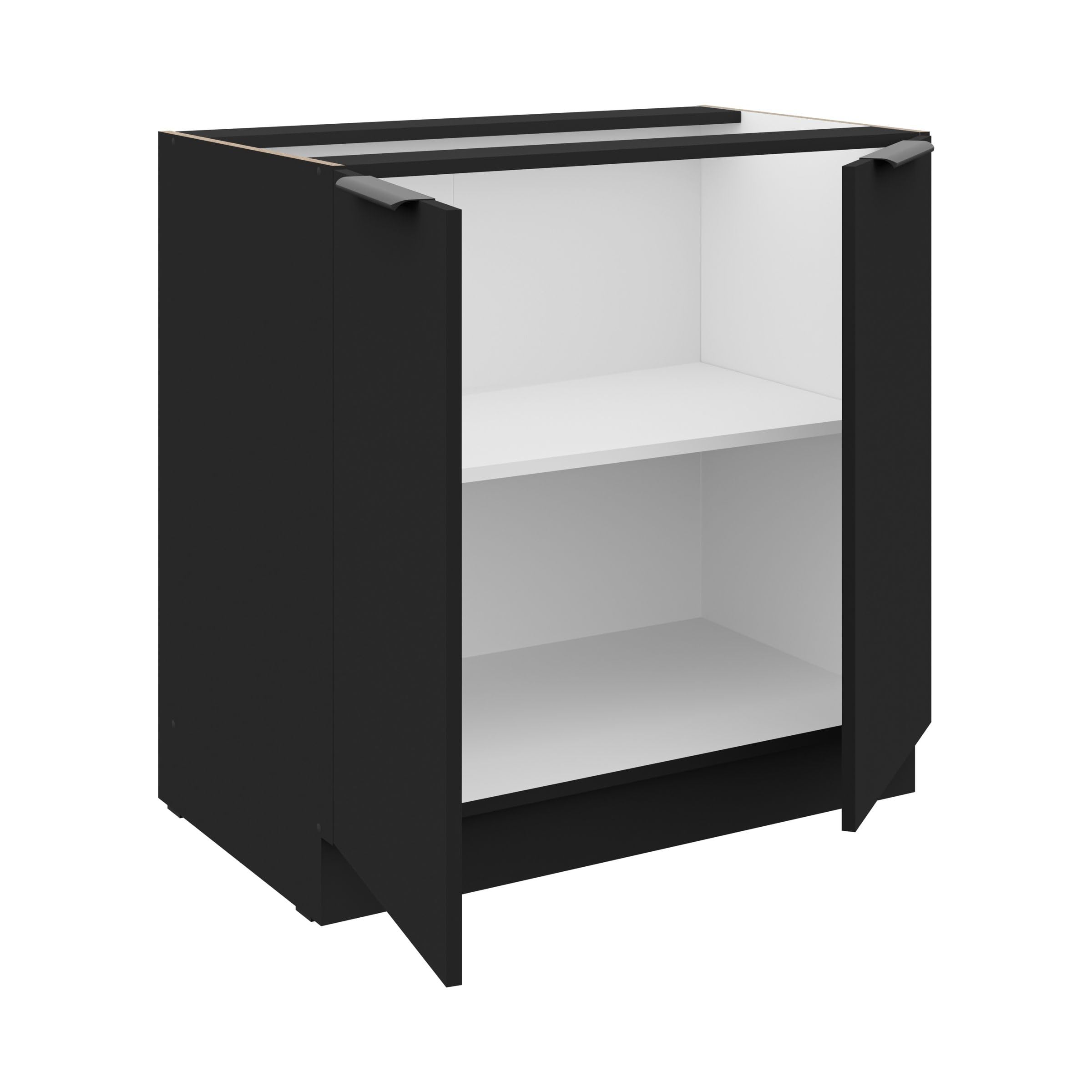 Kuechen-preisbombe Küchen Unterschrank 80 cm Siena Schwarz Küche Küchenzeile Küchenblock