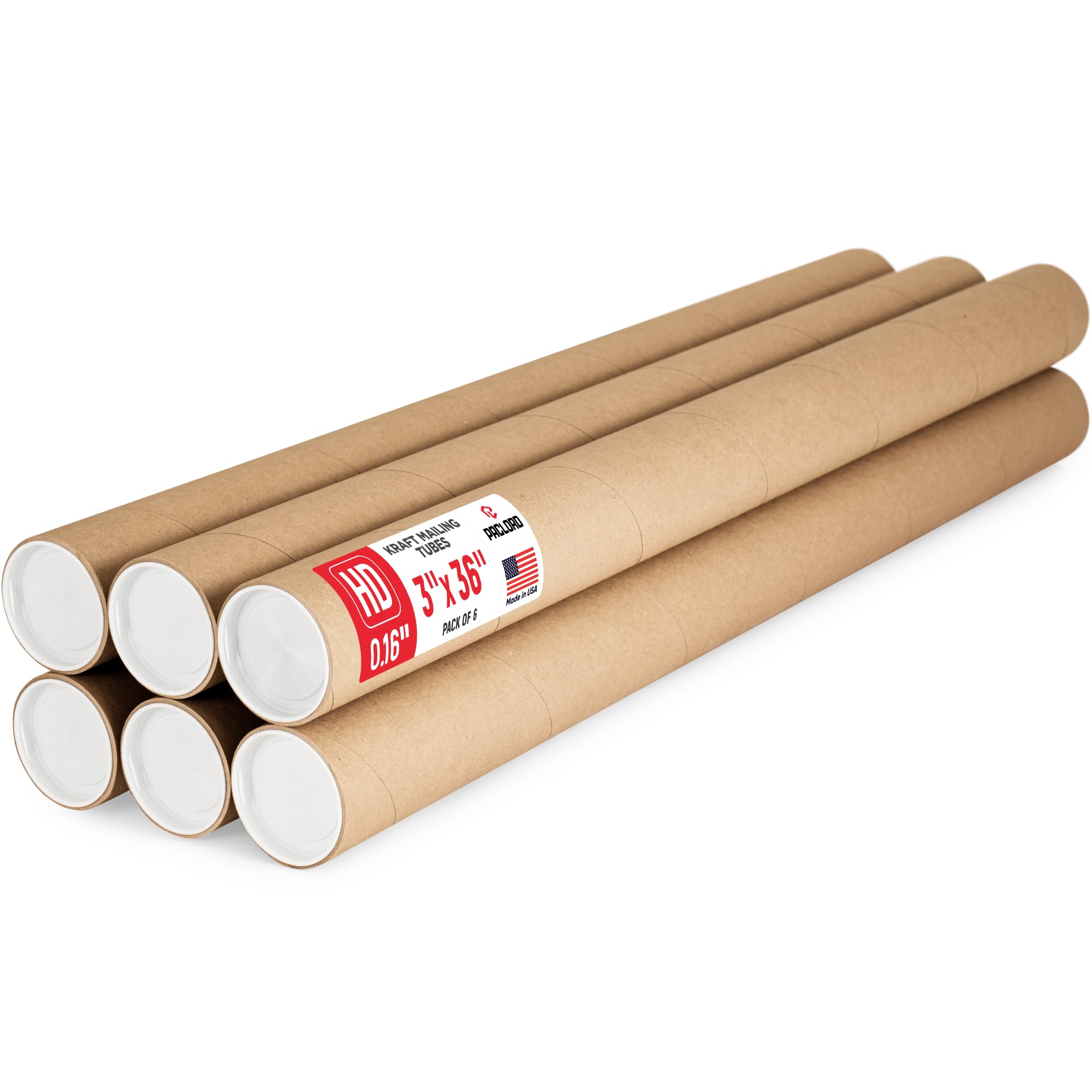 7,6 x 91,4 cm robuste, verstärkte Versandrolle, 6 Röhren mit 12 Kappen, sichere USPS-genehmigt, ideal für den Versand und die Aufbewahrung von Drucken, Kunstwerken, Postern oder Dokumenten
