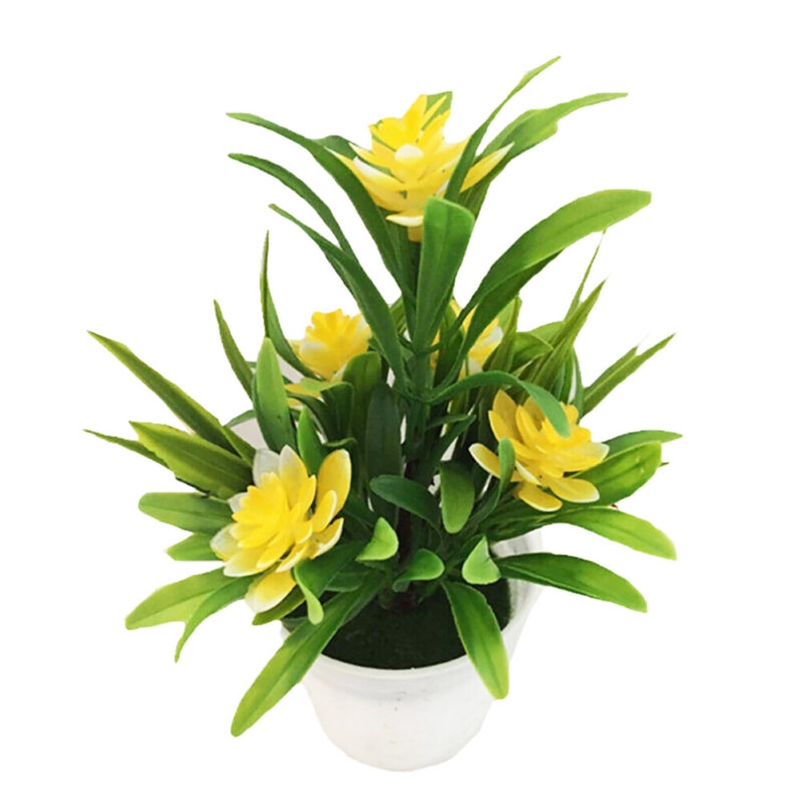 HUWOYG 4pcs Artificial Flowers Plant Pot Simulate Fake Plastic Home Office Decor Gift Desktop Bonsai Wedding Party Balcony Ornaments For Home