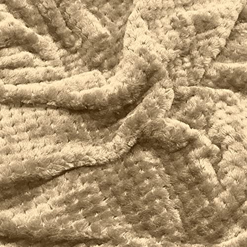 Miniatura 3 de Excelente Tienda Manta Para Sofá Y Cama Diseño De Celosía De Piña - Tacto Suave - Material 100 Microfibra - Fácil De Limpiar. Camel, 160 X 220 Cm