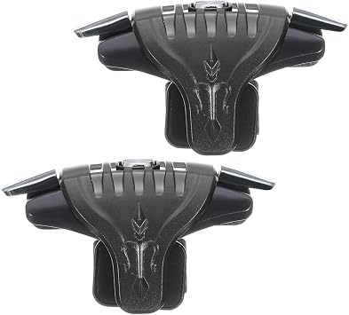 uxcell Gaming Trigger Mobile Game Controller Double Sided Firekey Shooter Sensitive for 12cm-16.5cm Mobile Phone 1 Pair Black