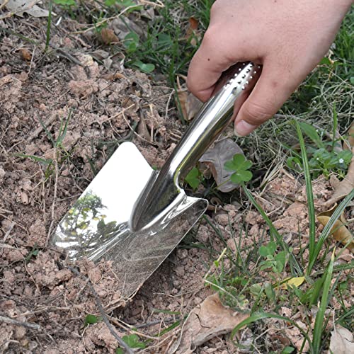 Garden Trowel Hand Shovel for Gardening, Mini Hand Trowel Garden Tool, Stainless Steel Gardening Hand Tools, Small Spade Shovel for Planting Transplanting Weeding Moving and Smoothing Digging (1)