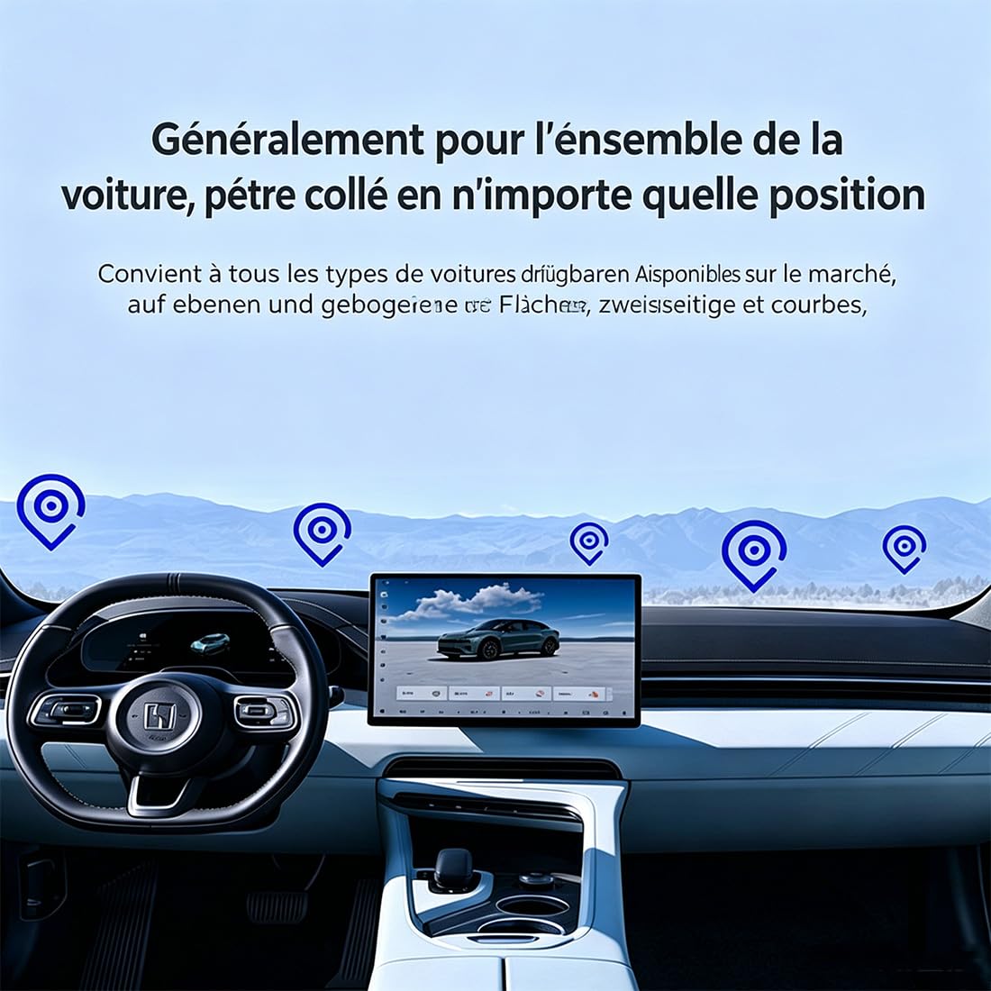 Support de Téléphone Fromevo, Support Telephone Voiture Ventouse, 360° Réglable Accessoires Auto, Stable et Antidérapant, Compatible Tous Smartphones, Idéal pour Bureau, Voiture, Appels et Vidéos (A)