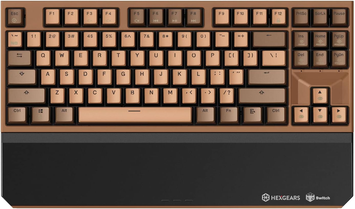 Hexgears X3 TKL Wireless Mechanical Keyboard Gold Kailh Box Switches