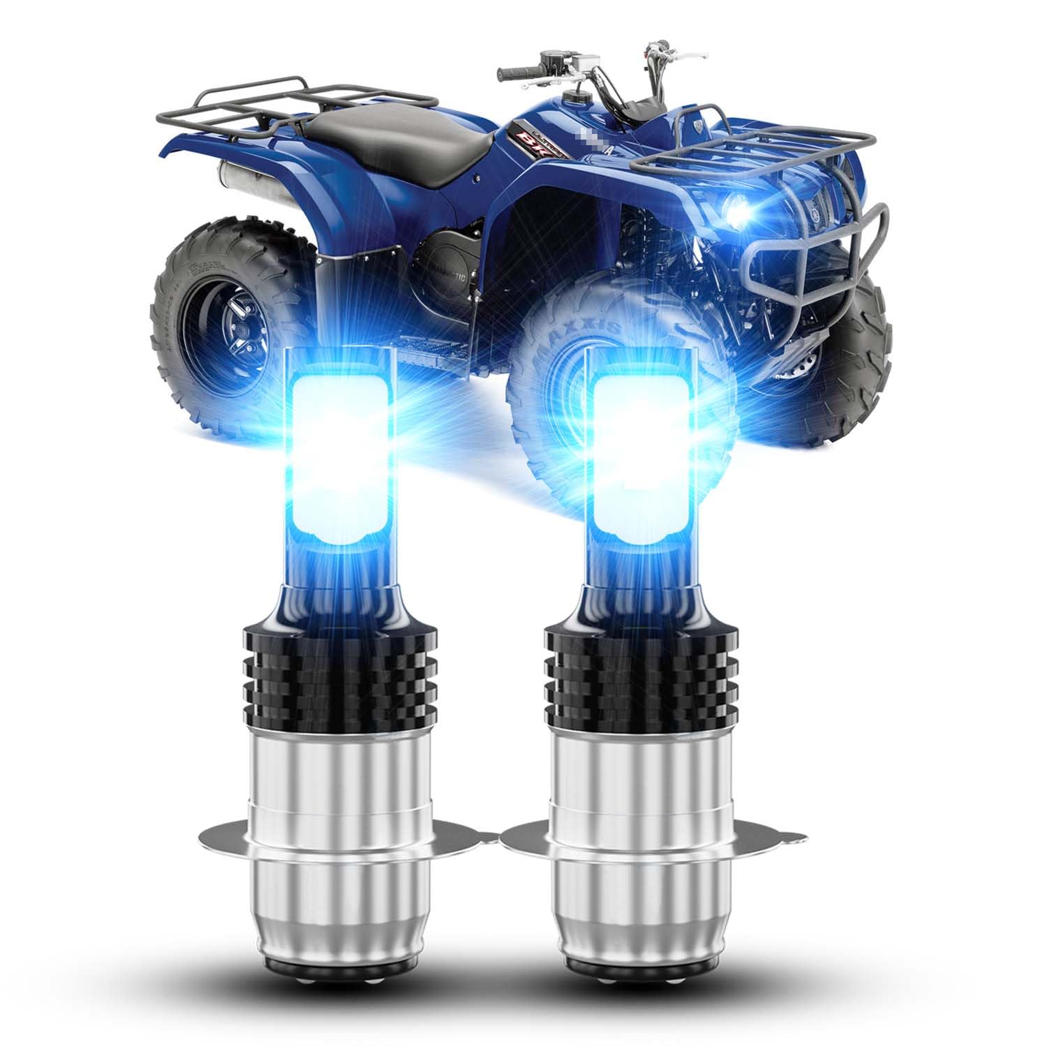 TJJTGBR For Yamaha Bruin 250 350 2005-2006 H6 Xenon HID Hyper LED Fog Bulbs Lights,P15D H6M LED bulbs Motorcycle Bulbs 8000K Ice Blue,2pcs