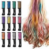 Maydear Hair Chalk For Girls Washable Bright Mini Hair Chalk Combs Temporary Hair Color, for Festiva