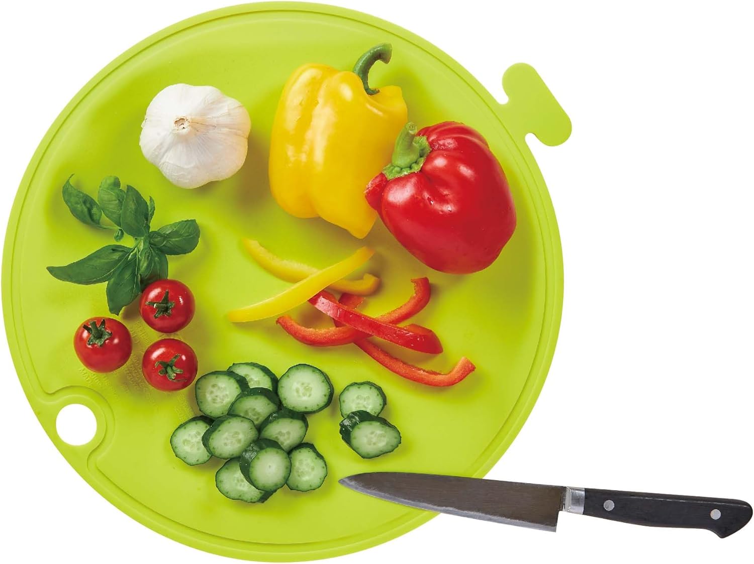 Skater KSLM1-A Silicone Cutting Board That Won't Damage the Edge of the Blade Round, Dull Gray