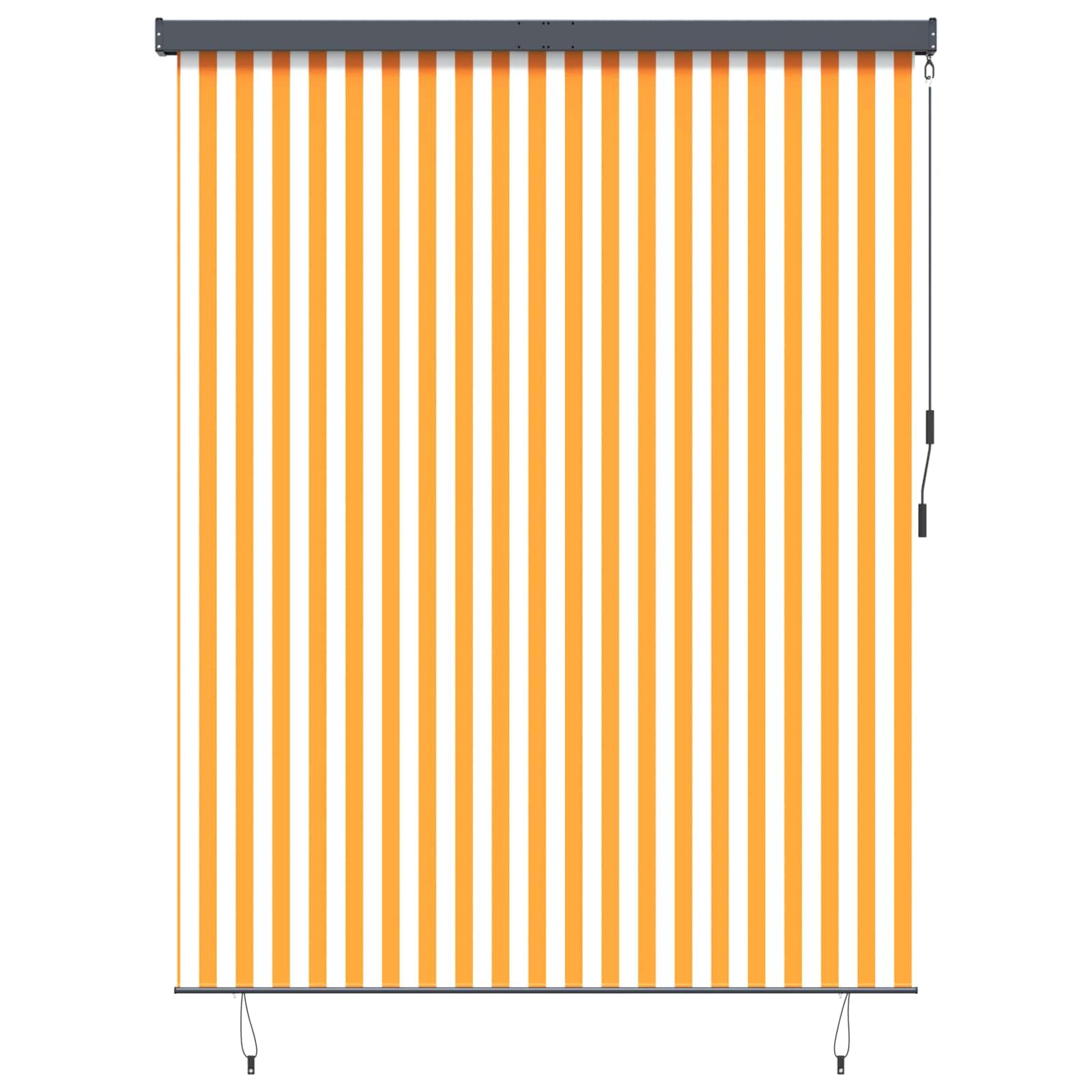 Store extérieur blanc orange 200 x 250 cm occultant à manivelle