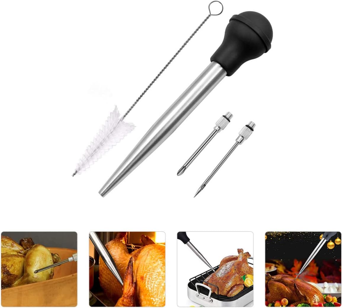 PRETYZOOM 1 Set Bbq Injector with Pump Head Turkey Baster and Cleaning Brush for Marinade Injection and Flavor Enhancement Kitchen Cooking