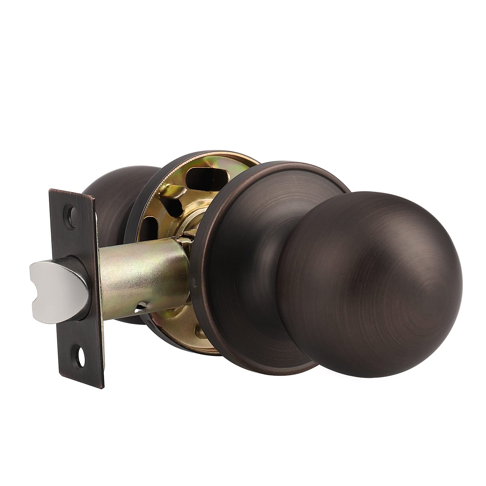 Brushed Nickel Door Knobs - Keyless Passage Locks -22