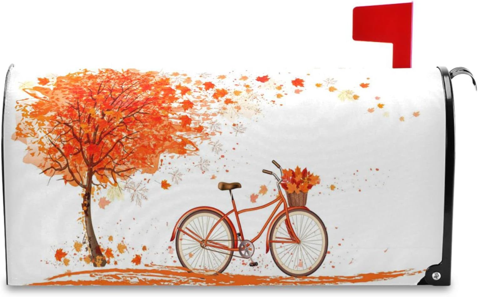 VdsrupVdsrup Maple Fall Autumn Mailbox Covers Magnetic Leaf Tree Bicycle Mailbox Cover Wraps Standard Size 18" X 20.7" Post Letter Box Cover Garden Decorations
