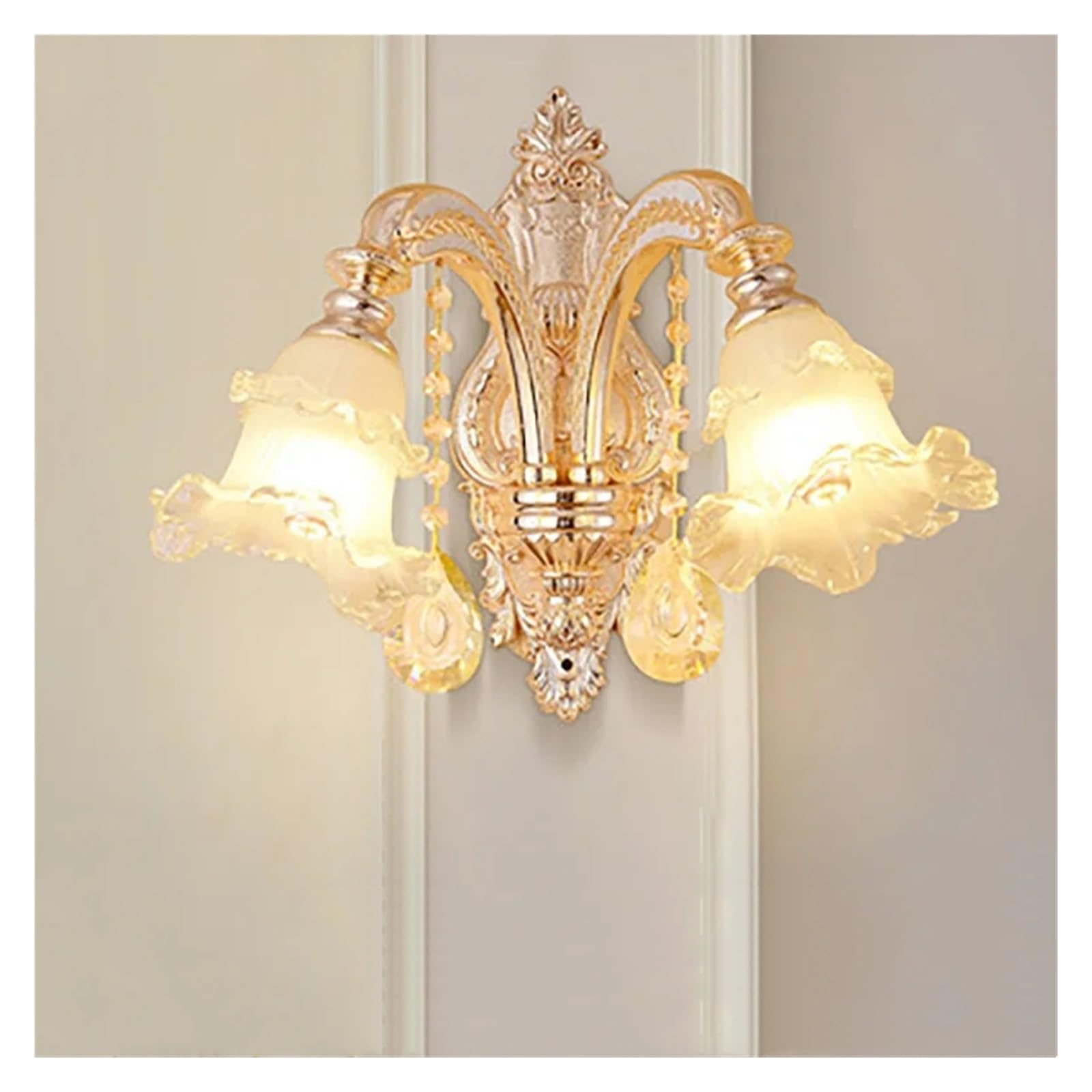 CWCQGH Wall Sconces, Nordic Modern Luxury Ceiling Chandelier Lighting Living Room Hotel Villa Lobby Crystal Hanging Lamp,2 Lights