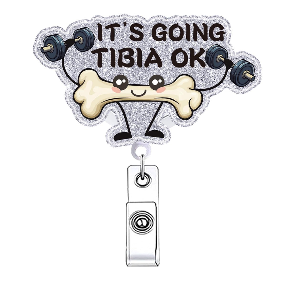It's Going Tibia Ok Ortho Badge Reel Retractable Orthopedic Radiology Xray Physical Therapy Funny Nurse Badge Holder with Alligator Clip RN LPN CNA