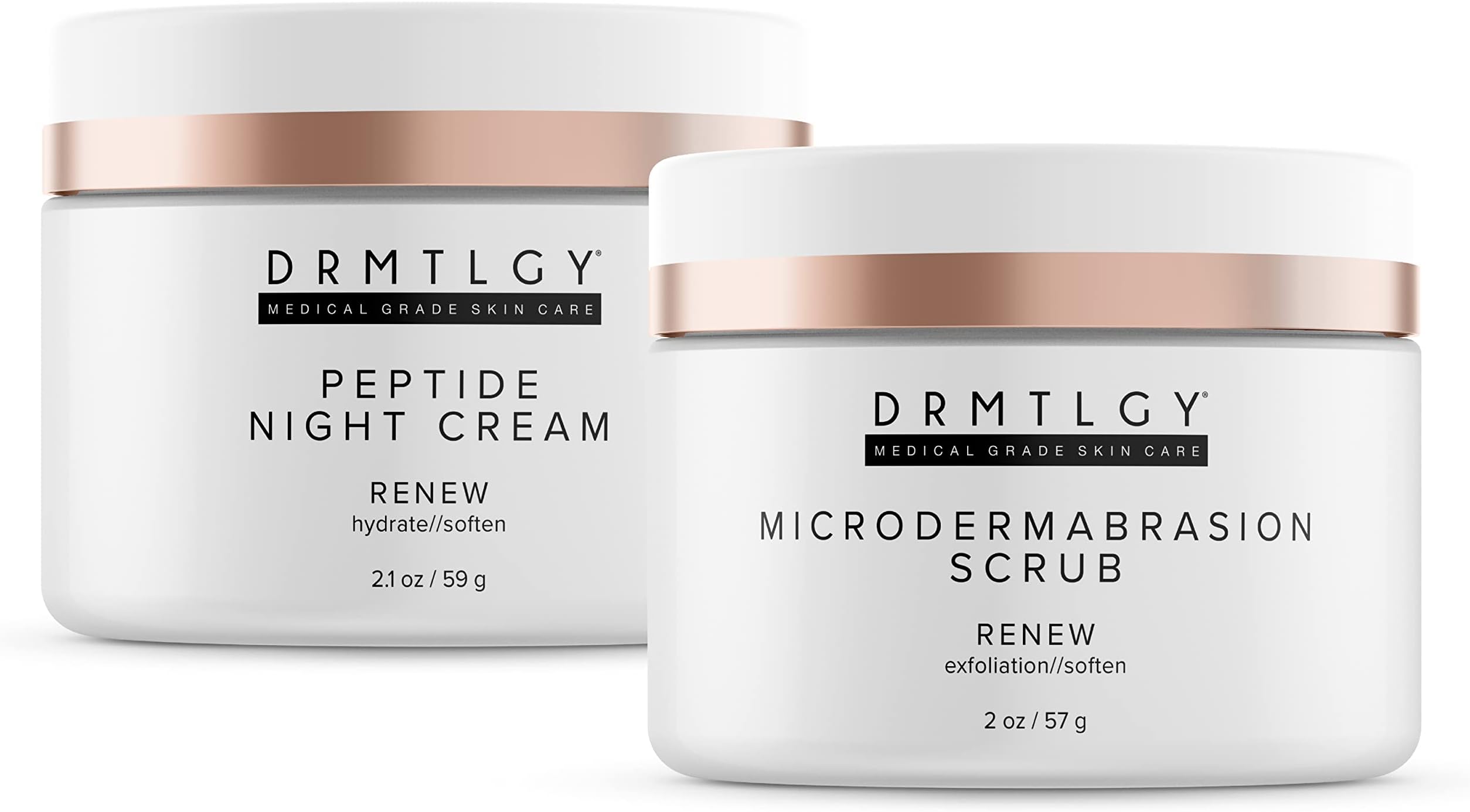 Peptide Night Cream Face Moisturizer & Microdermabrasion Facial Scrub Set - Hydrating Face Moisturizer & Face Exfoliator 2 Pack