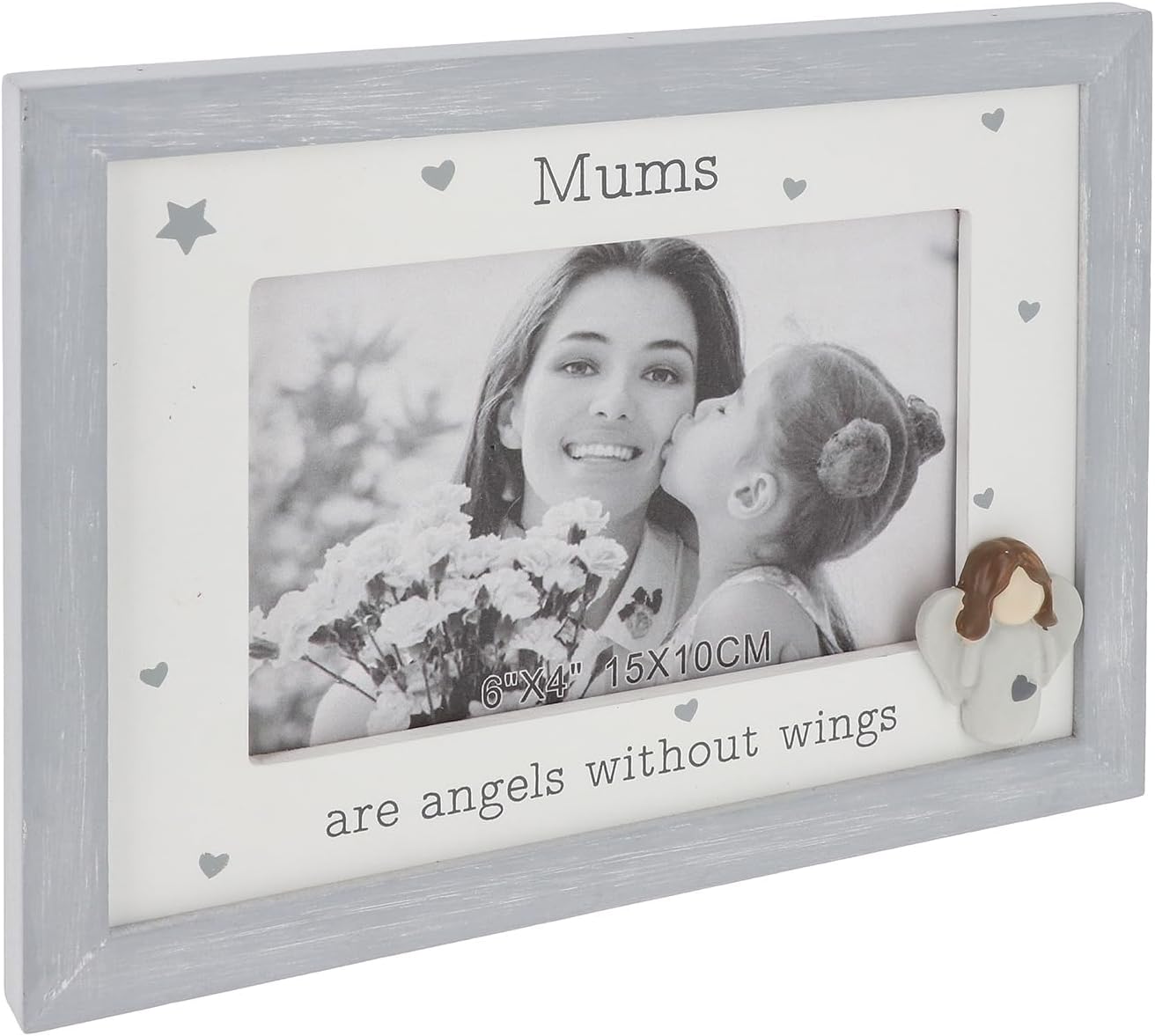 Shudehill Giftware Pebble Angel 6x4 Grey Photo Frame - Mum, Nan, Daughter, Auntie, Friends, Sister, Family - Sentimental Boxed Gift (Mum)