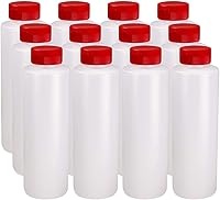 Vista 10 de Pinnacle Mercantile Botellas de condimento de plástico fáciles de apretar con tapa superior roja de 8 onzas, juego vacío 12