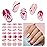 DUKASOU Semi Cured Gel Nail Strips, Pink Heart | 28 pcs Gel Nail Strips Work with Any UV Lamp, Salon Quality UV Nails Stickers, Easy to Apply for Home Nails DIY