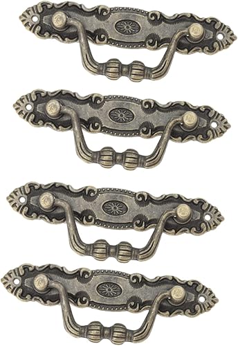 YARNOW 4 piezas de manija vintage rústica decoración en armario, aparador, decoración retro, manijas de caja de joyería, manijas de puerta,