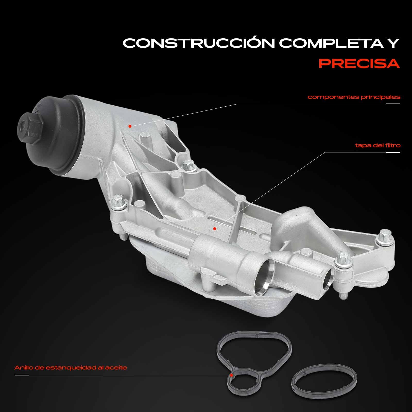 Frankberg Carcasa del filtro de aceite enfriador de aceite con filtro | Compatible con: Astra Classic A04, Astra H CC L08, Furgoneta Astra H L70, Astra J P10, Caravana Astra J P10