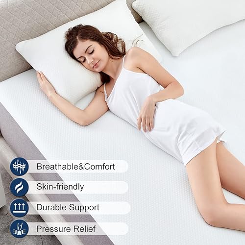 Miniatura 3 de Molblly Colchón Queen de Espuma Viscoelástica de 10 Pulgadas en una Caja, Colchón de Cama Transpirable Cómodo para un Sueño más Fresco con Soporte y