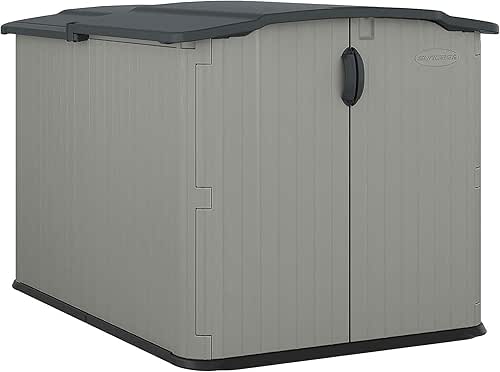 Suncast 138 Cu Ft Horizontal Outdoor Storage Shed, 57.5"x79.75"x52" Glidetop