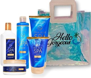 Ultimate TRUE BLUE SPA Super Gift Set – Bath&BodyWo Exclusive Collection Luxury 5-Piece with HELLO GORGEOUS Bag