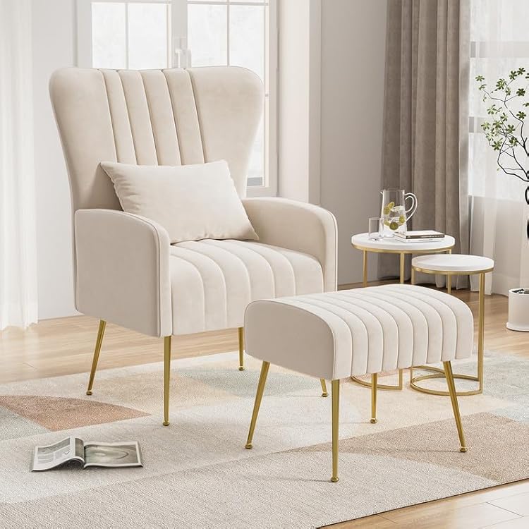 Lounge Chair Wayfair Beige Accent Chair Fabric Linen Beige Selma