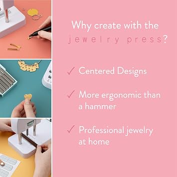 We R Makers, Jewelry Press Kit Machine, Includes 1 Jewelry Press, 34 piece Metal Stamping Kit, and Alignment Stickers