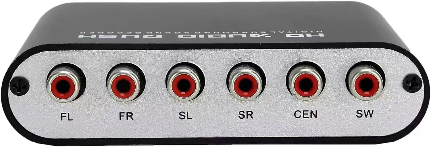 Convertisseur audio numérique vers analogique 5.1 canaux stéréo AC3 optique SPDIF coaxial AUX 3,5 mm vers 6 RCA amplificateur de décodeur de son