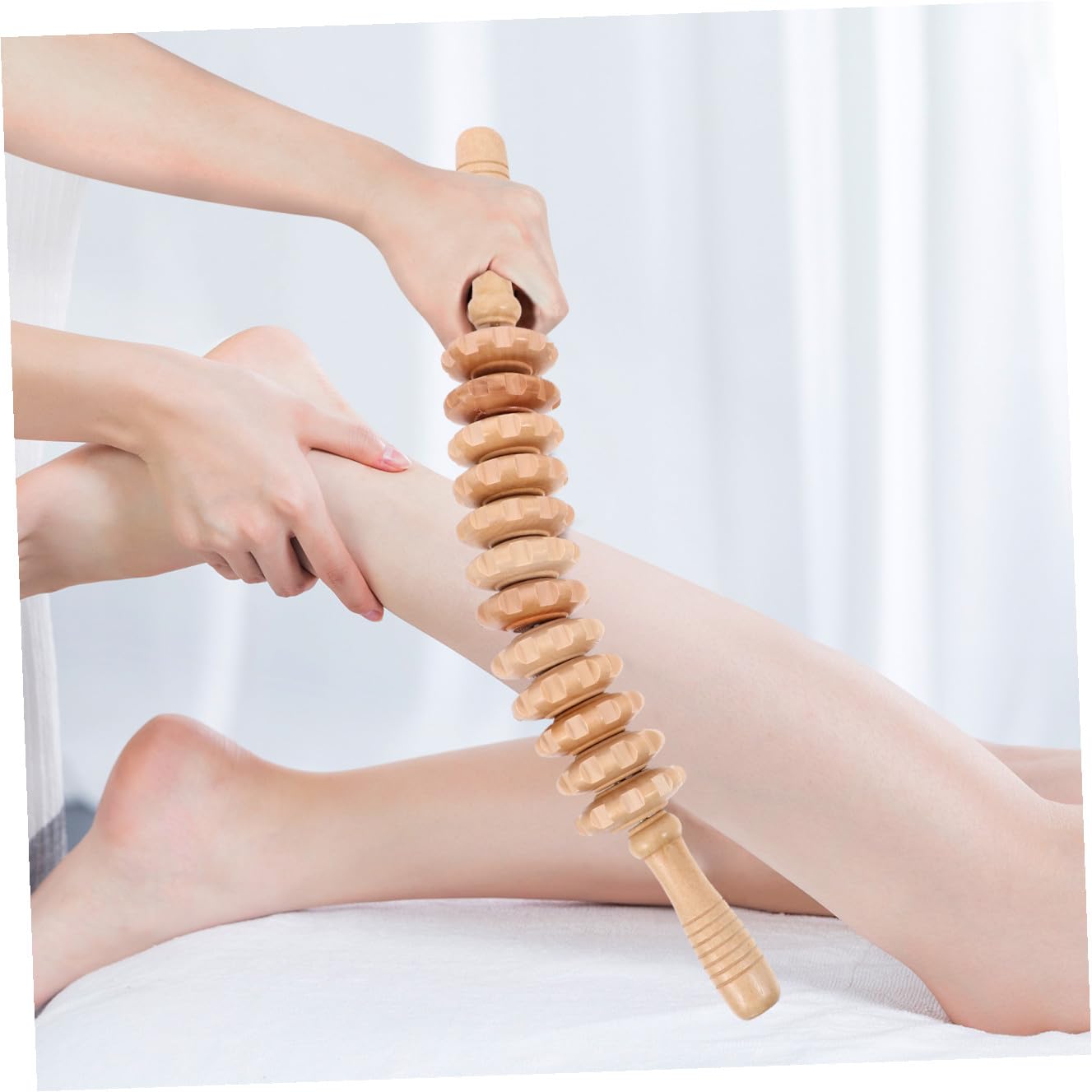 Holz Massagerolle und Faszienstab 3 Stück Maderotherapie Massagegerät für Muskelentspannung und Tiefengewebsmassage bei Rücken und Nackenbeschwerden