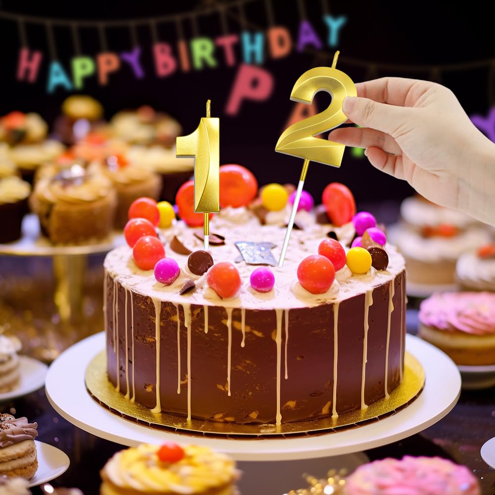 Amazon.co.jp: ゴールドナンバー12バースデーキャンドル - 3Dデザイン