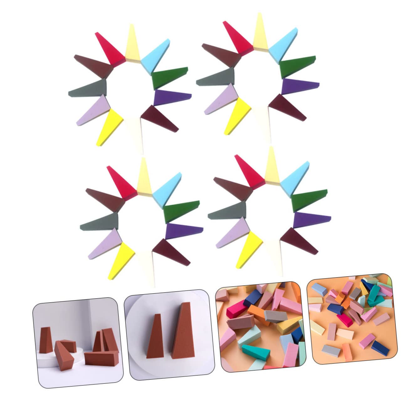 FRCOLOR 3 Set Di Spugne Per Il Trucco Spugne Triangolari Di Bellezza Spugne Cosmetiche Piccole in Lattice Per Il Viso Set Da 50 Pezzi*3