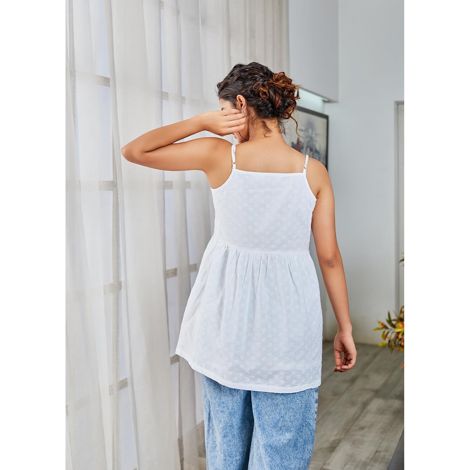 Biba Women Cotton Straight Solid Top (Summer Staples COLLECTION20256_White_L) 3