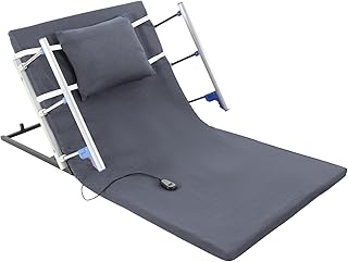 2°-80° verstellbare Elektrisch Rückenlehne Fernsteuerung Klappbare Handläufe 190x90x73cm elektrisches Bettgestell Rückenstütze Bett Ergonomisches Hubbett-Rückenlehne bis 150kg (grau, 190*90*73cm)
